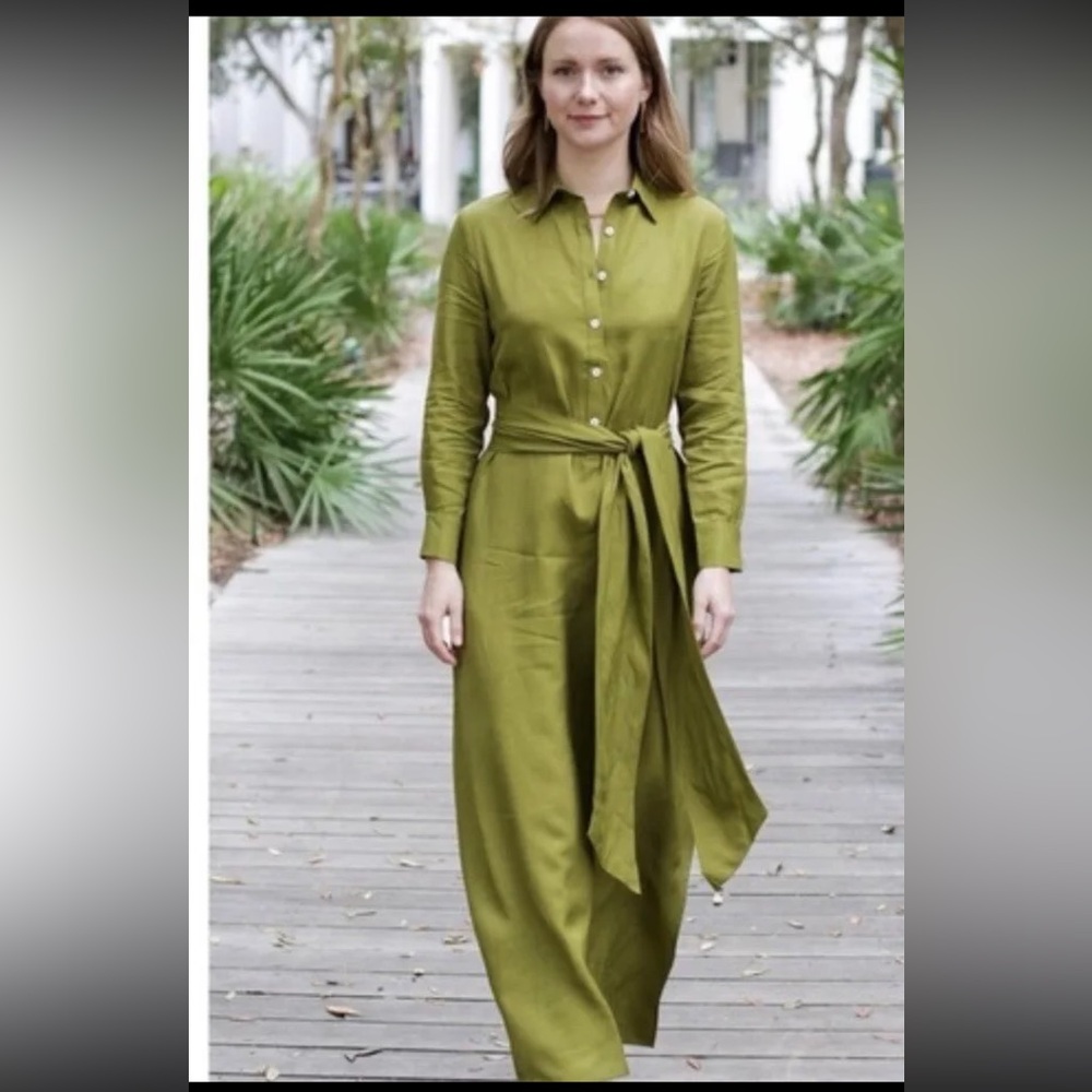 Chloe Kristyn Morgan Maxi Length Henley Dress in Olive